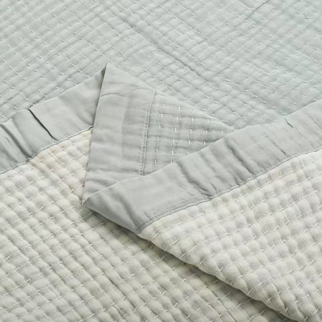 Vintage Cotton Gauze Summer Quilt Blanket