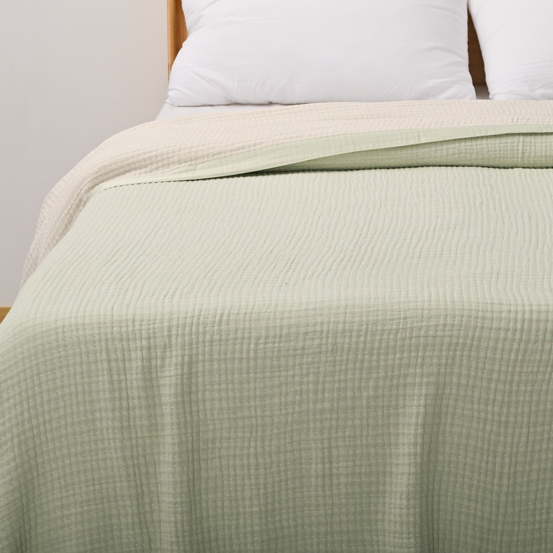 Vintage Cotton Gauze Summer Quilt Blanket