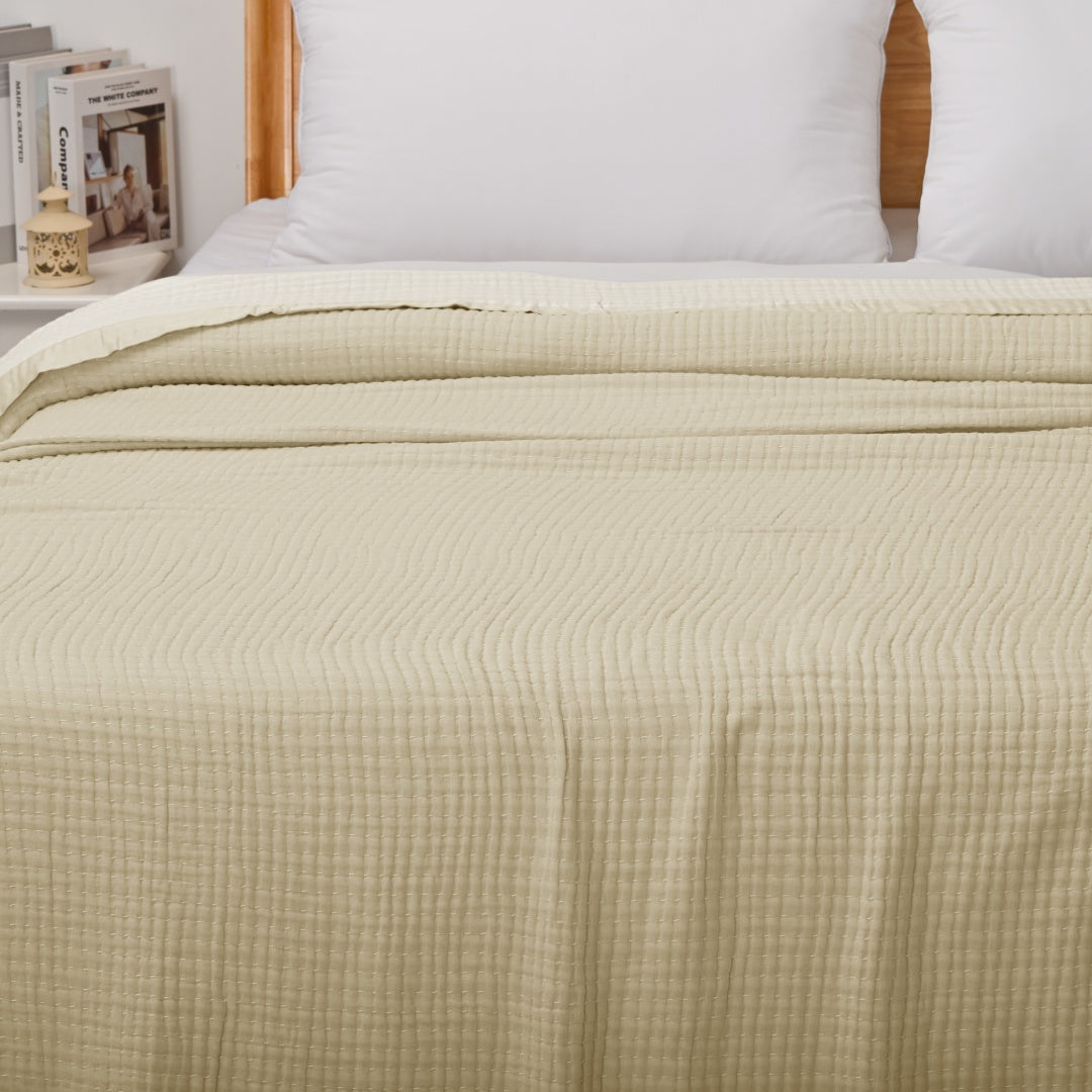 Vintage Cotton Gauze Summer Quilt Blanket